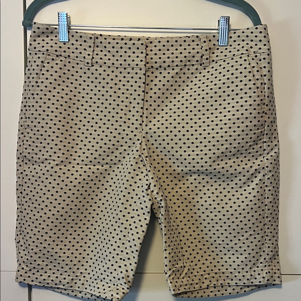 Ann Taylor Beige Shorts with Black Polka Dots